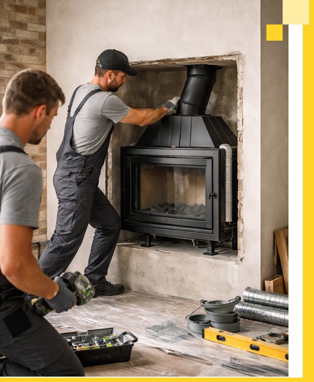 Установка каминных топок в Прохладном: монтаж, подключение