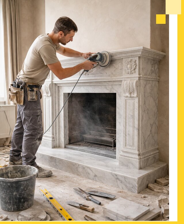 Изготовление и установка мраморных каминов в Прохладном под ключ