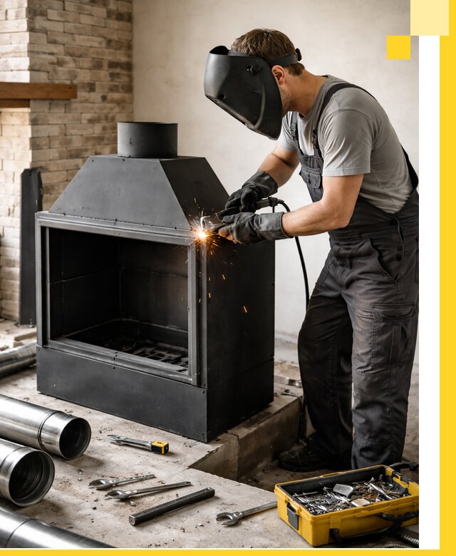 Продажа и установка металлических каминов в Прохладном под ключ