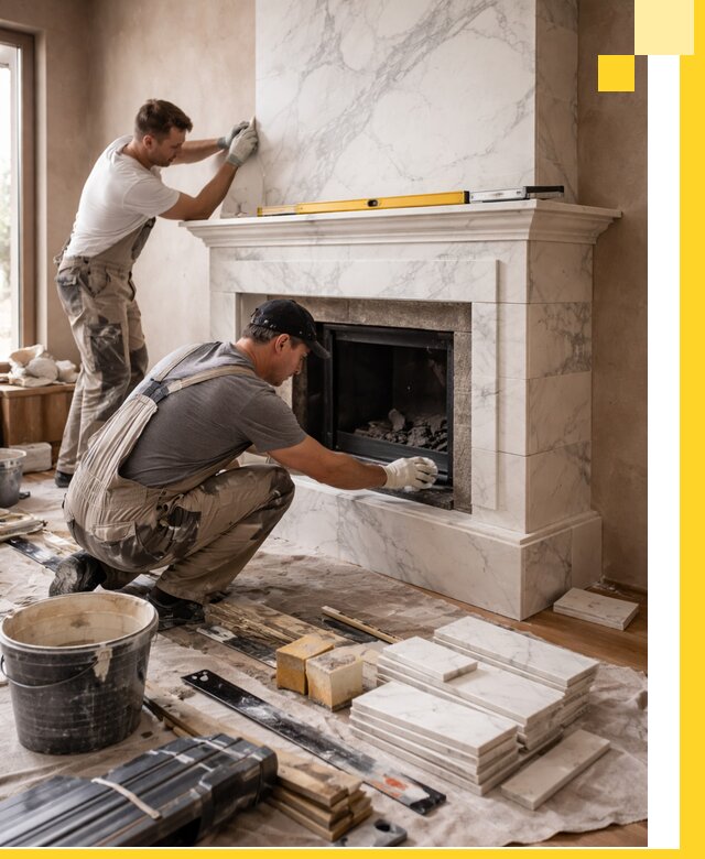 Отделка каминов в Прохладном качественные облицовочные работы