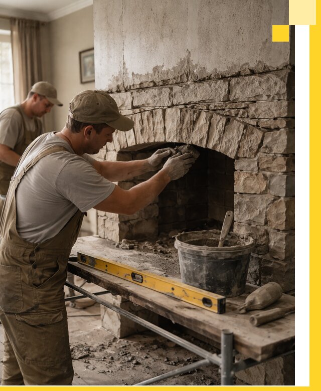 Изготовление каминов под ключ в Прохладном, монтаж и отделка