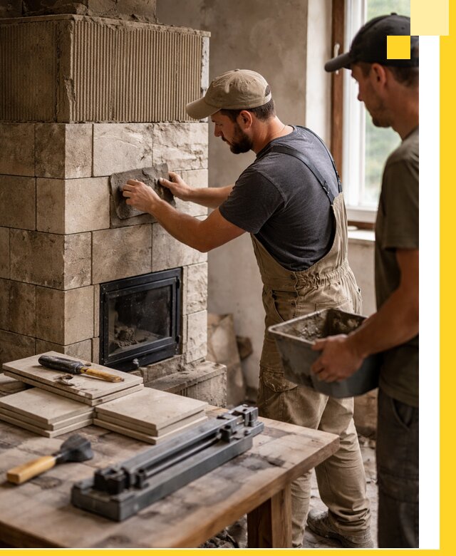 Профессиональная облицовка печей в Прохладном: керамика и камень