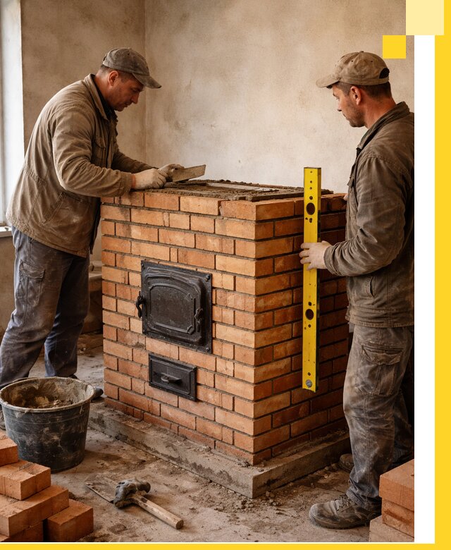 Отопительные печи под ключ в Прохладном, установка и сборка