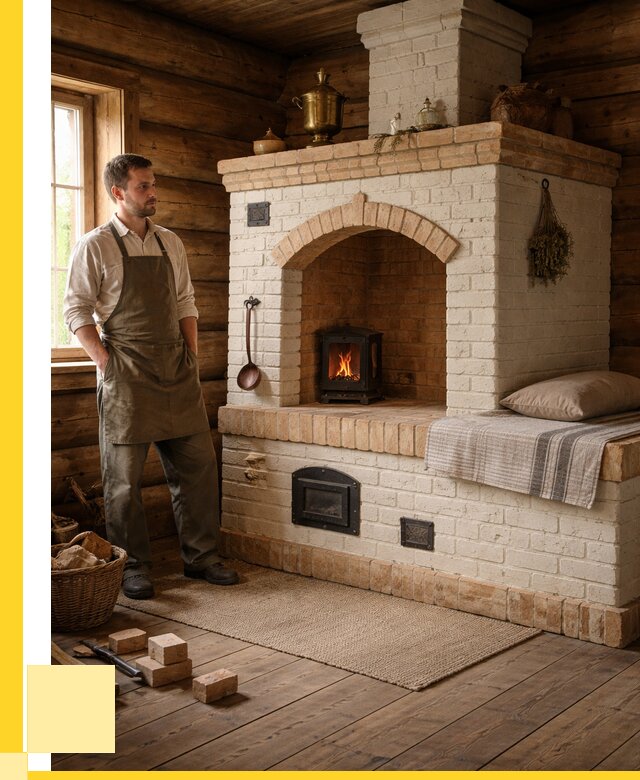 Русские печи с лежанкой под ключ в Прохладном от 162495 р. ЭриданПрх