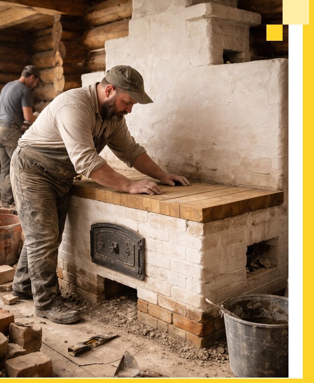 Проектирование и установка русской печи с лежанкой в Прохладном