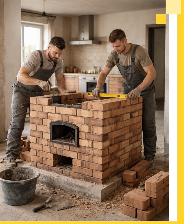 Установка и монтаж печей в частном доме в Прохладном под ключ