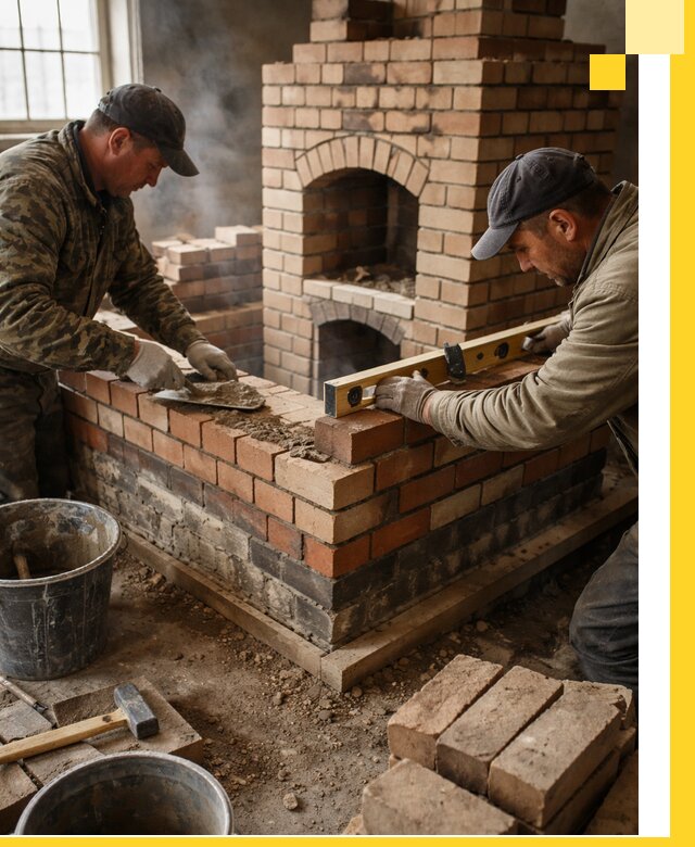 Изготовление и монтаж печей и каминов из кирпича в Прохладном