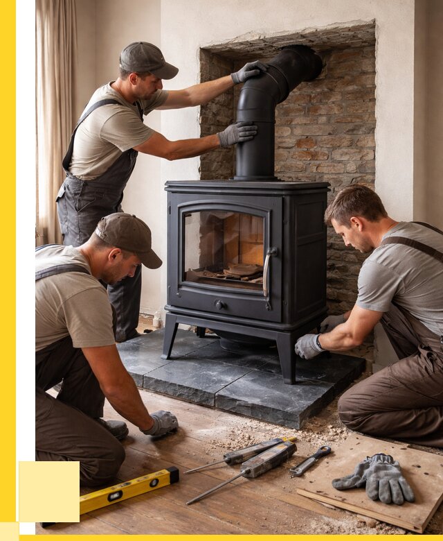Монтаж печи камина в частном доме в Прохладном от 27083 р. | ЭриданПрх