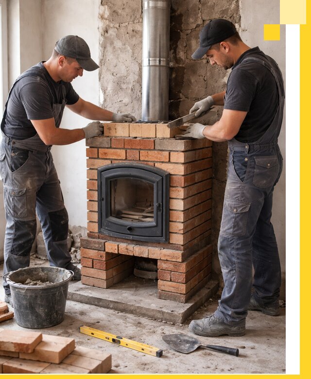 Монтаж печи камина под ключ в Прохладном с гарантией и пусконаладкой