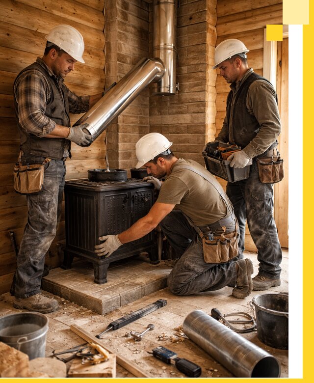 Профессиональный монтаж банных печей и дымоходов в Прохладном