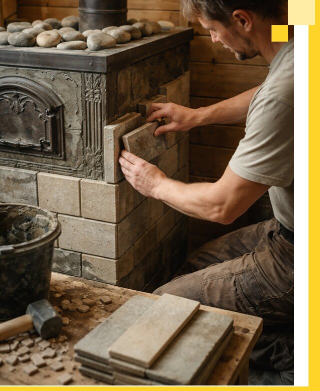 Облицовка банных печей в Прохладном профессиональная отделка