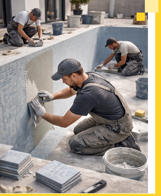 Облицовка бассейнов в Прохладном плитка мозаика гидроизоляция