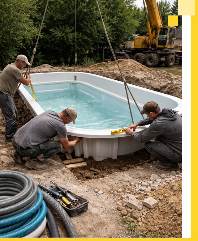 Установка и монтаж композитных бассейнов под ключ в Прохладном