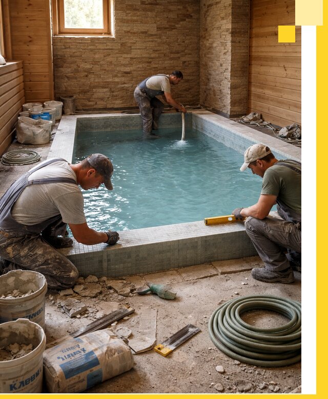 Проектирование и строительство бассейнов для бани в Прохладном