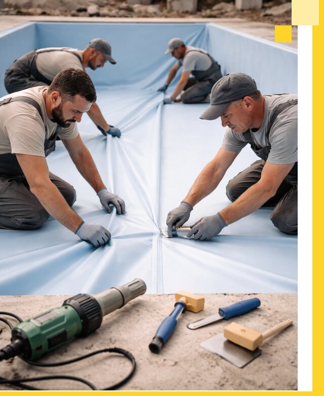 ПВХ пленка для бассейнов с монтажом и гарантией в Прохладном