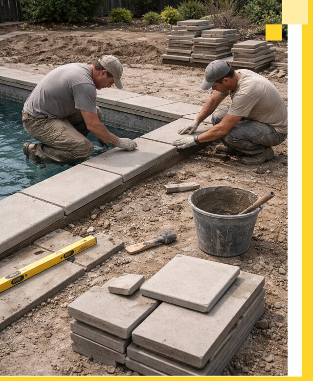 Установка и изготовление копингового камня для бассейнов в Прохладном