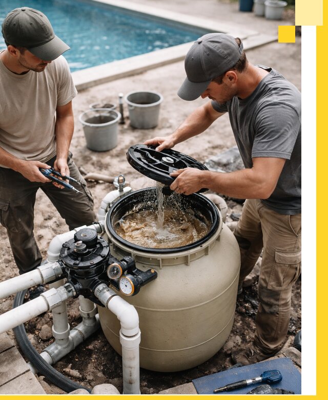 Установка и обслуживание песочных фильтров для бассейнов в Прохладном