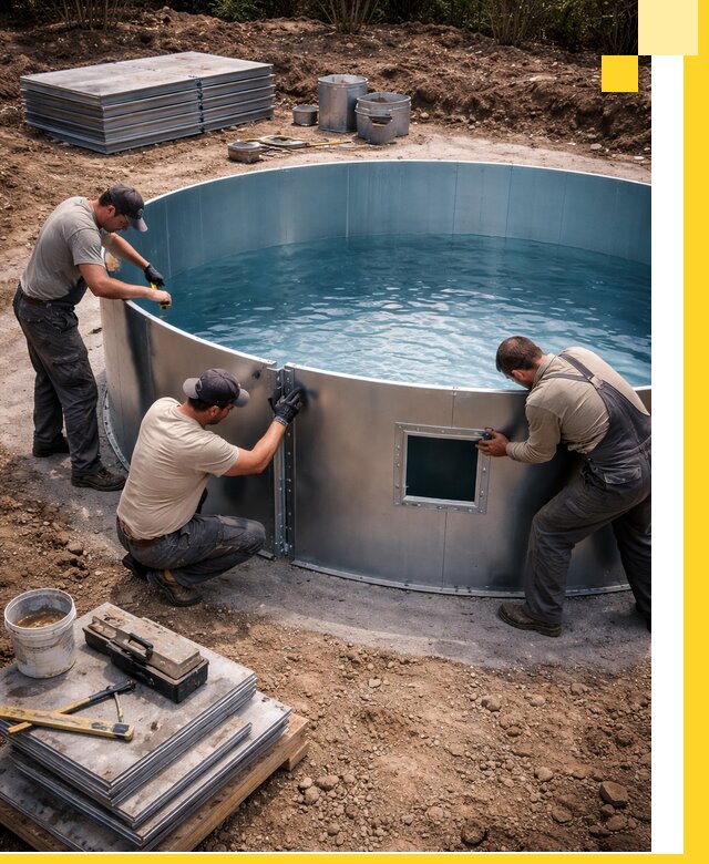 Круглые бассейны под ключ в Прохладном проектирование и монтаж