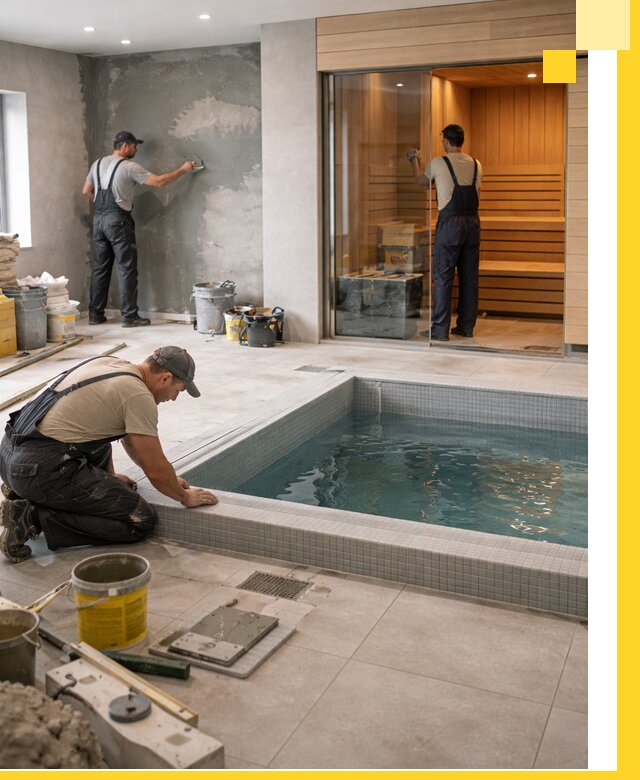 Проектирование и строительство сауны с бассейном в Прохладном