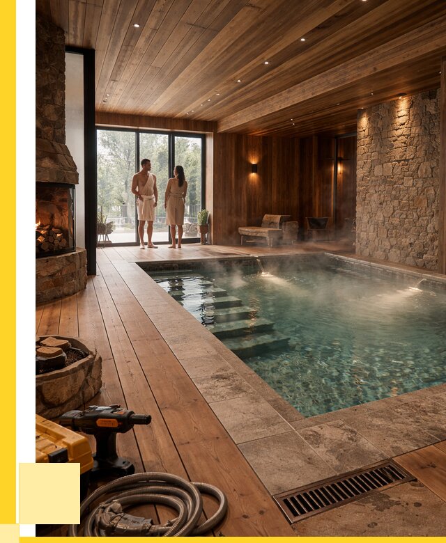 Проекты бань с бассейном под ключ в Прохладном от 81248 р., ЭриданПрх