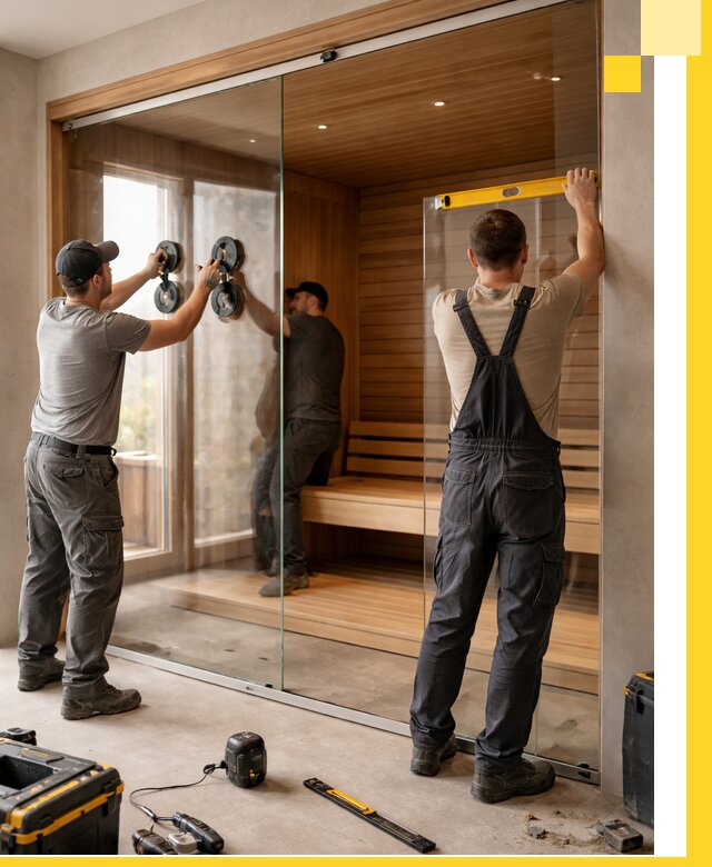 Производство и монтаж стеклянных саун под ключ в Прохладном