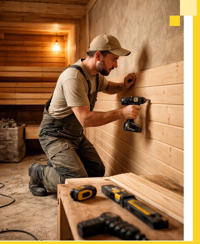 Профессиональная внутренняя отделка бани в Прохладном под ключ