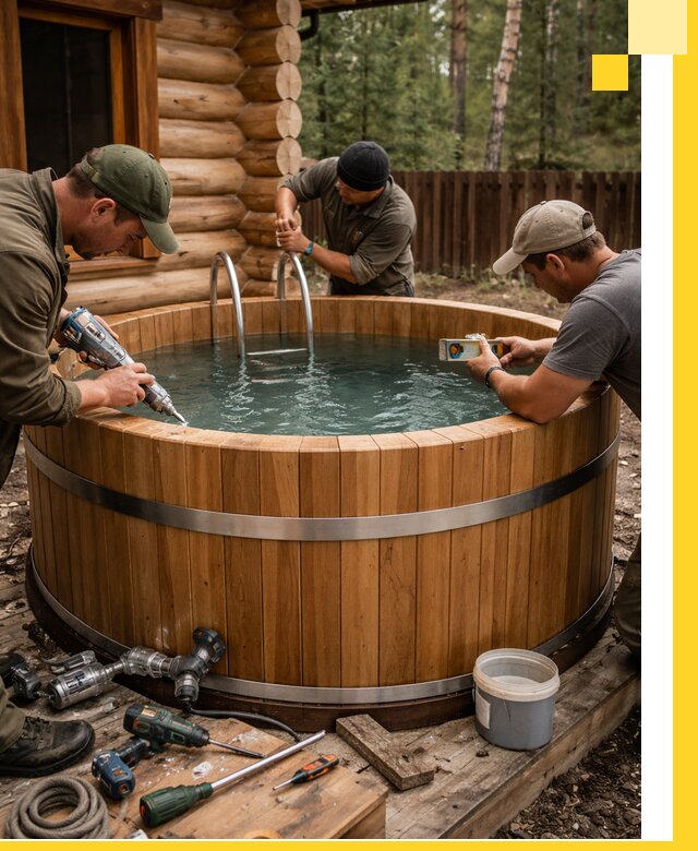 Строительство бань с купелью под ключ и отделкой в Прохладном