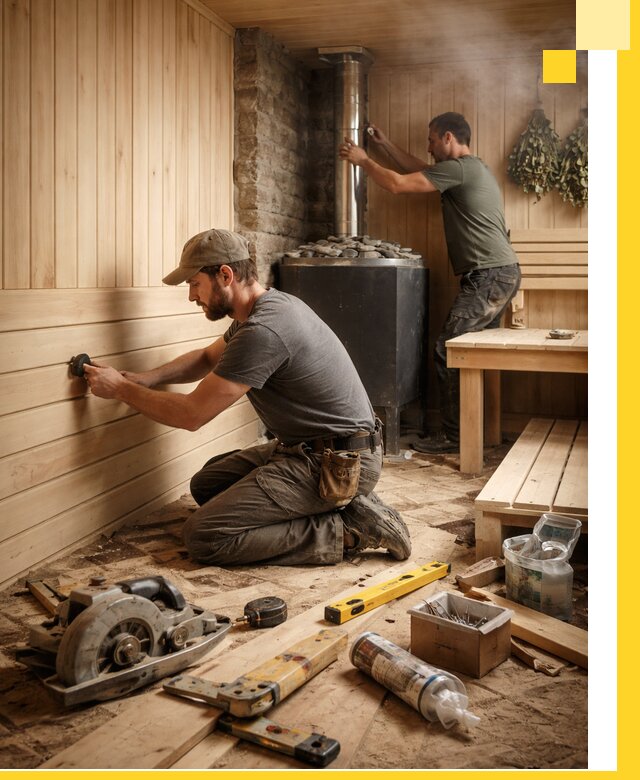 Полное строительство и оснащение парных под ключ в Прохладном