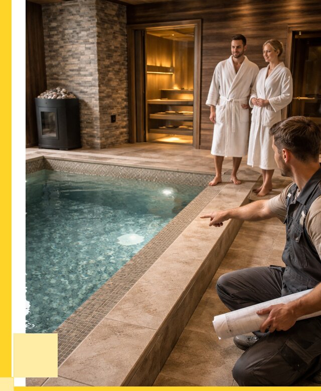 Проект бани с бассейном под ключ в Прохладном от 70415 р. | ЭриданПрх