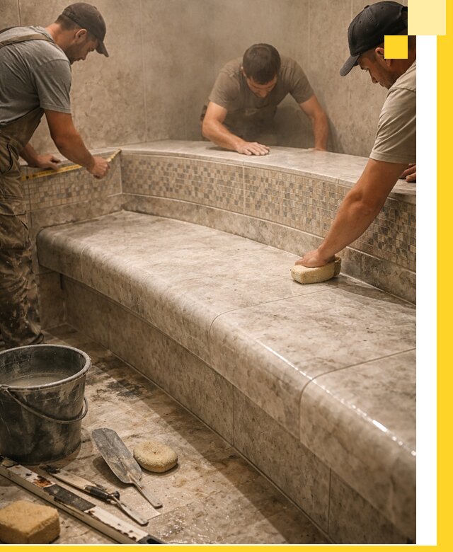 Изготовление и установка сидений для хамама в Прохладном